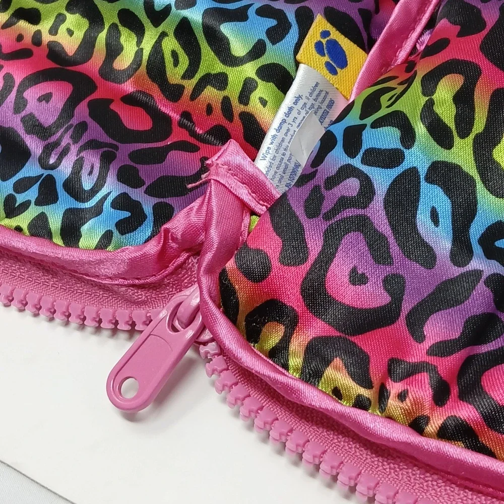 Build A‎ Bear Workshop Slumber Party Satin Pink Reversible Leopard Sleeping Bag